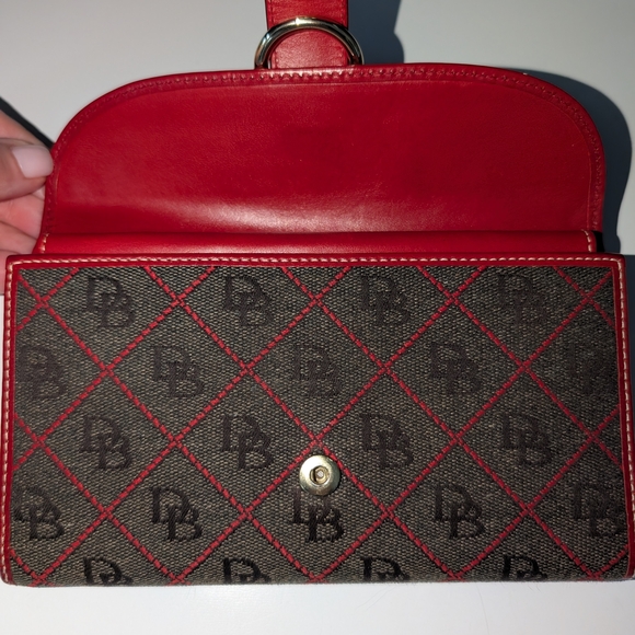 Dooney & Bourke Red and Brown Long Wallet - Picture 7 of 11